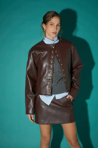 Pu Jacket, Dark Brown
