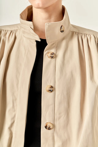 Shirred Trench Short Coat