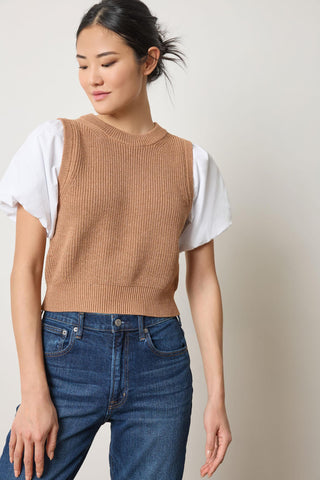 Mixed Media Sweater, Acorn/Ivory