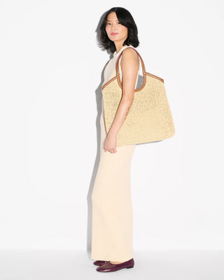 Large Crochet Georgia Tote - Camel Crochet