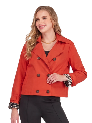 Short Trench Jacket, Flame
