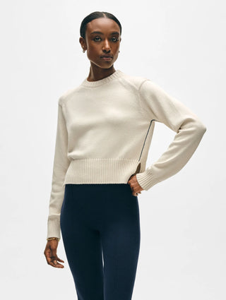 Soft Cotton Rib Trim Sweater