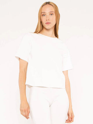 Ripley Rader Ponte Knit Short Sleeve Top Extended, Off-White