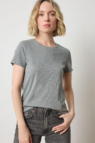 Back Seam V-Neck, Gravel