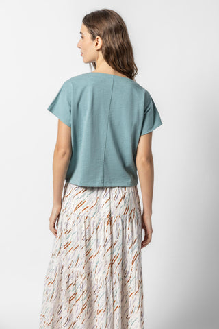 Lilla P Split Neck Dolman Wedge, Seagreen