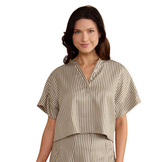 London Top, Olive Green Stripe