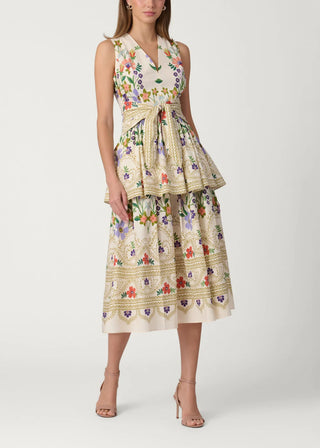 Upton Dress, Lilac/Tangerine/Sand