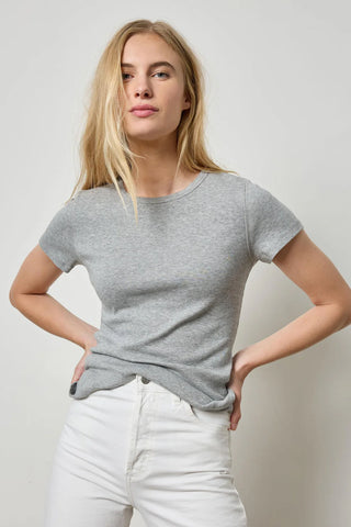 Short Sleeve Crew, Heather Grey