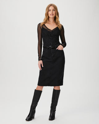 Siren Midi Skirt, Pitch Dark Blk
