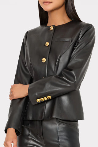 Wells Faux Leather Jacket, Black