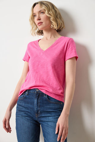 Back Seam V-Neck, Rosebud