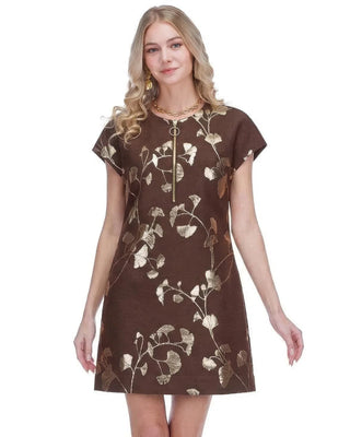 Zipper Shirt Dress, Autumn Gold