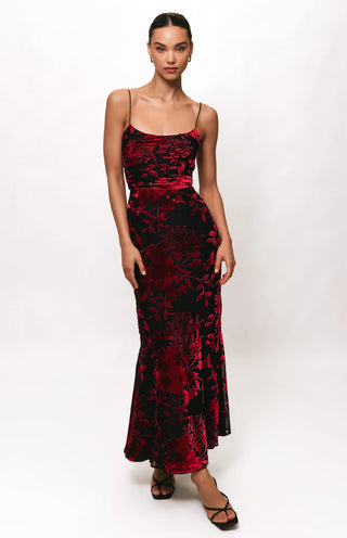 Hutch Tylia Dress, Black Pink Chinoiserie Bouquet
