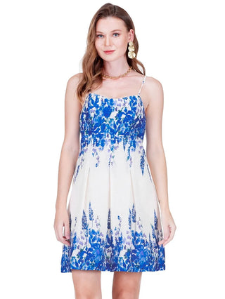 Pleated Sundress, Indigo Meadows