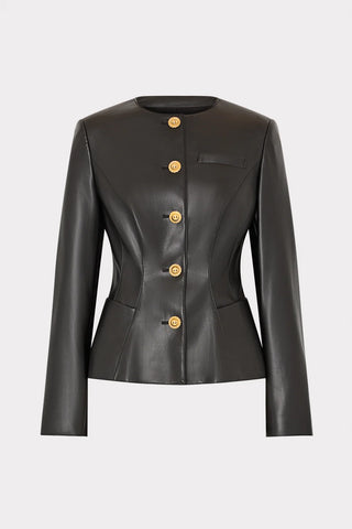 Wells Faux Leather Jacket, Black