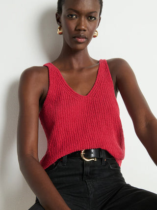 Cece Sweater Tank, Heartbeat Red