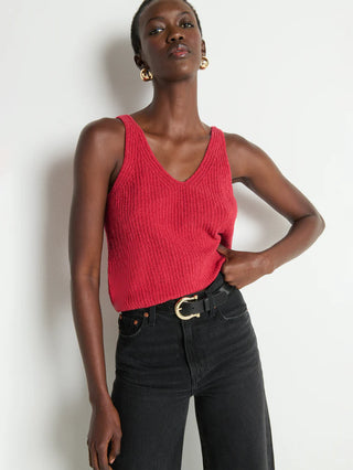Cece Sweater Tank, Heartbeat Red