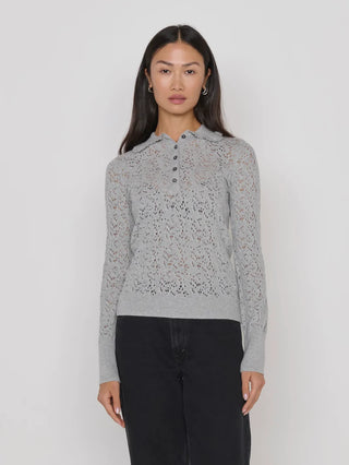 Chloe Lace Sweater, Heather Grey