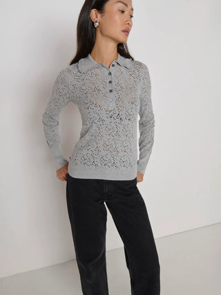 Chloe Lace Sweater, Heather Grey
