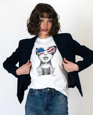 Miss America Tee, White