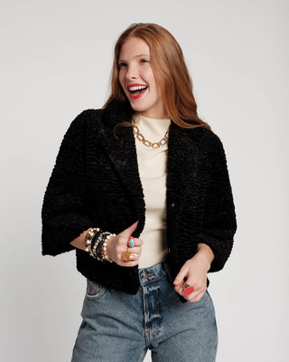 Blaine Jacket Lamb Faux Fur, Black