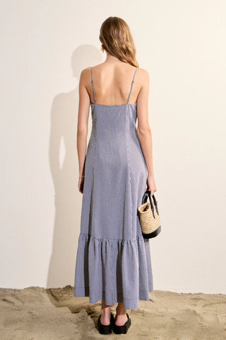 Gingham Maxi Dress, Black and White