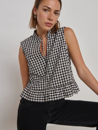 Dana Tank, Black/Cream Gingham