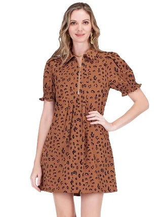 Fit & Darts Dress, Leopard