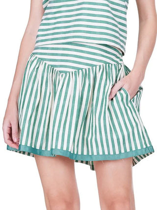 A-Line Mini Skort, Green Stripe