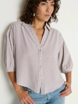 Jaynee Blouson Shirt, Praline Stripe