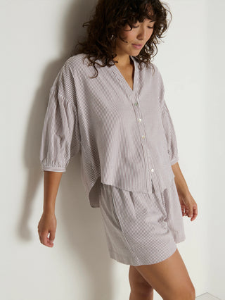 Jaynee Blouson Shirt, Praline Stripe
