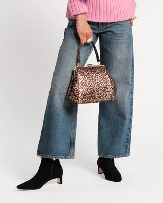 Katherine Frame Handbag - Metallic Leopard Leather