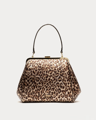 Katherine Frame Handbag - Metallic Leopard Leather