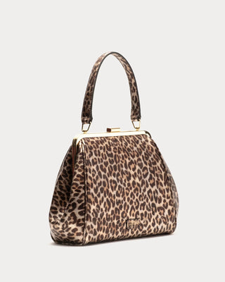 Katherine Frame Handbag - Metallic Leopard Leather