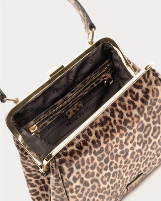 Katherine Frame Handbag - Metallic Leopard Leather