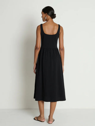 Laurel Midi Dress, Jet Black
