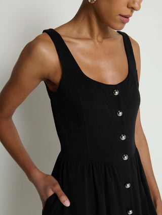 Laurel Midi Dress, Jet Black