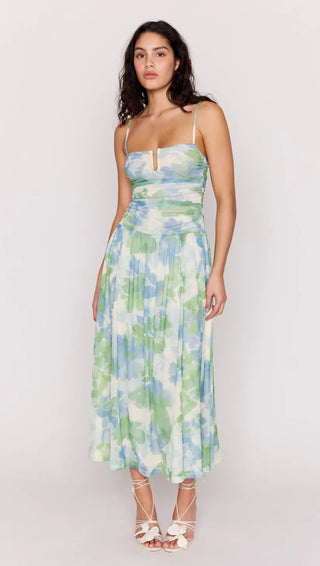 Carrie Mesh Maxi Dress, Watercolor Floral