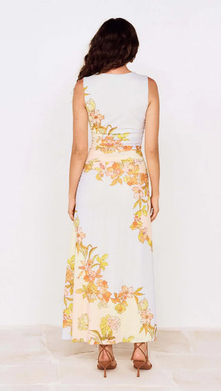 Fiore Mesh Midi Dress, Pastel Floral