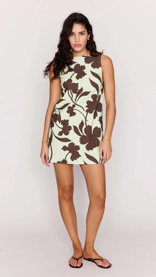 Esme Low Back Shift Dress, Chocolate Floral