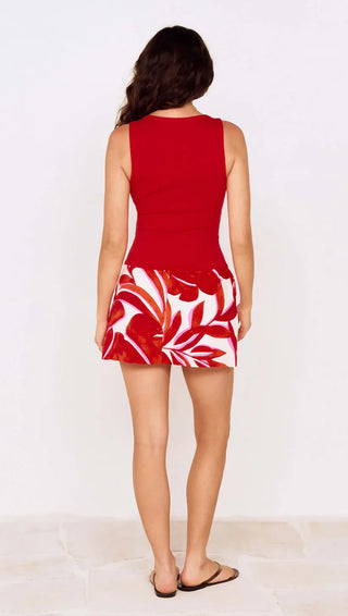 Noa Twist Detail Top, Red