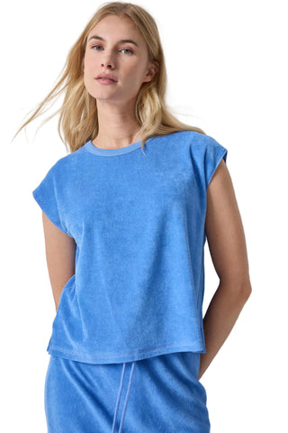 Terry Boxy Sleeveless Top, Ultramarine