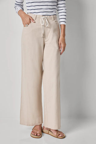 Linen Blend Straight Leg Pant, Bamboo