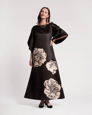 Spinnaker Maxi Dress, Black/Camel