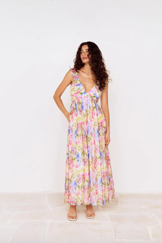 Celina Maxi Dress, Watercolor Floral