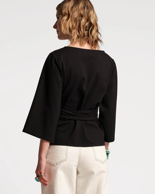 Whitney Wrap Top, Black