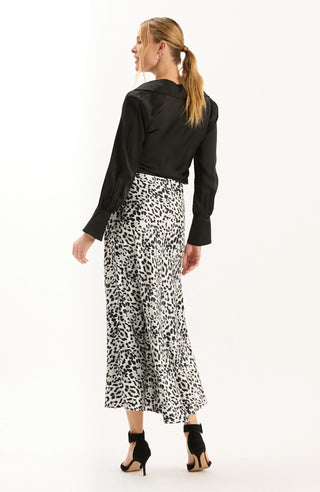 Astrid Charmeuse Blouse, Black