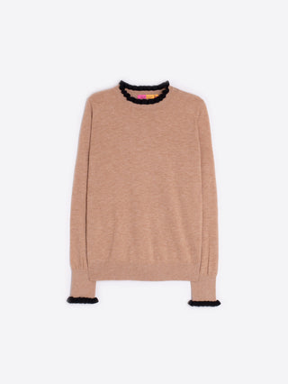 Volantes Knitwear, Beige/Black