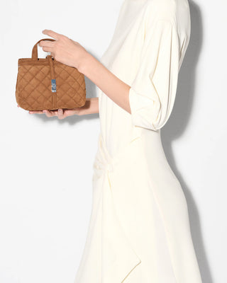 Mini Astor Top Handle, Brown Nubuck