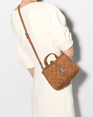 Mini Astor Top Handle, Brown Nubuck